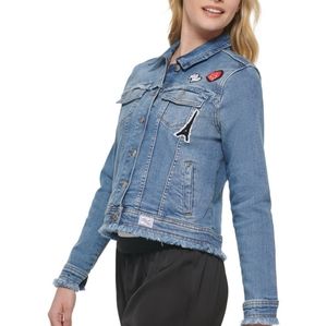 NEW! KARL LAGERFELD Patch Denim Jacket